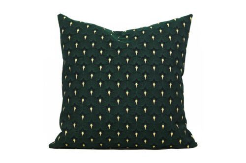 Jacquard kussen donkergroen goud