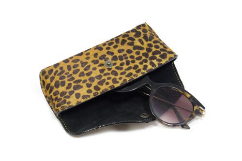 Lederen brillenhoes print SIB0619 - bovenkant